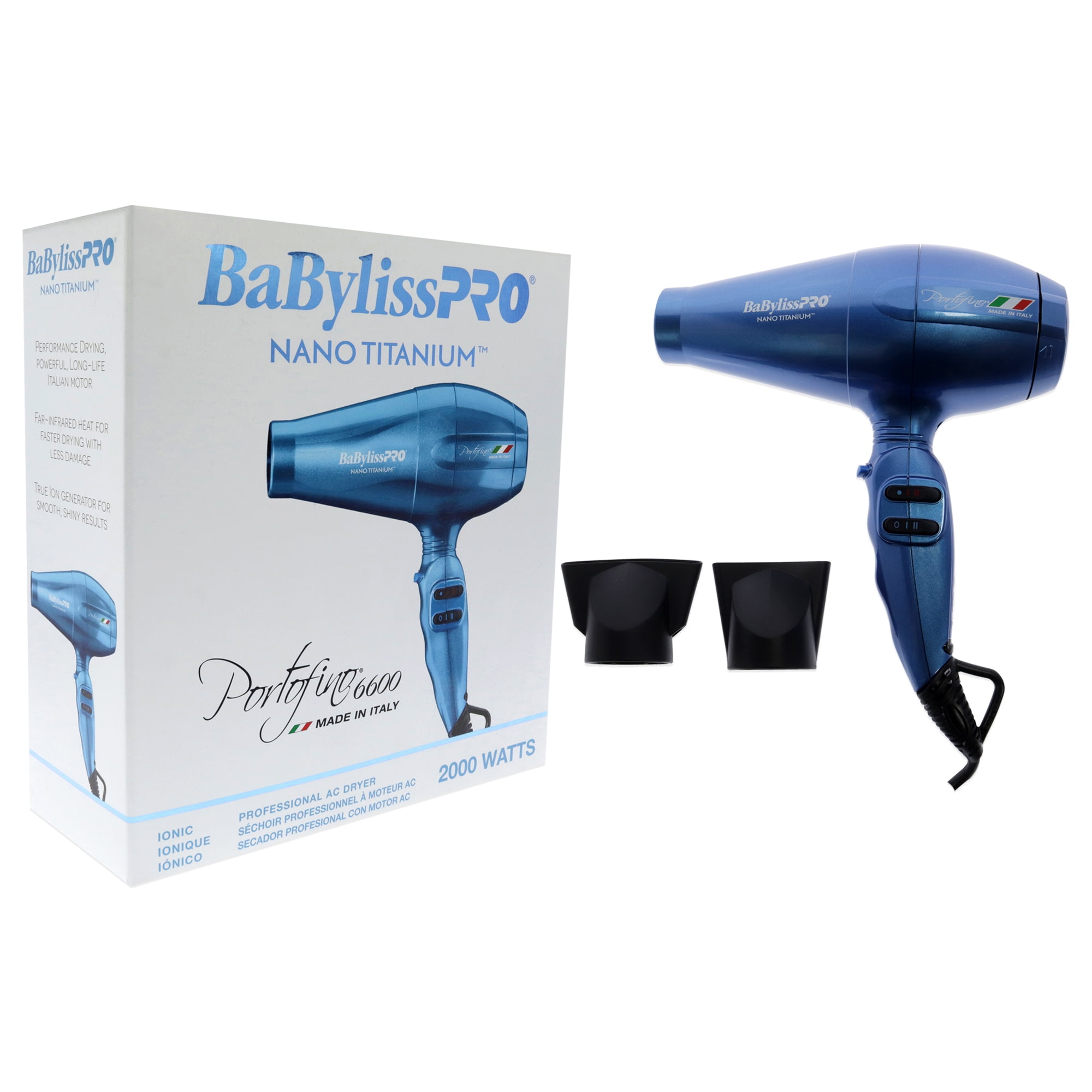 Free Shipping BaBylissPRO Nano Titanium Portofino Full Size Dryer Blue Walmart