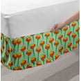 thumbnail image 2 of Floral Bed Skirt, Continuous Tagetes Flower Polka Dots Background, Elastic Bedskirt Dust Ruffle Wrap Around for Bedding Decor, 4 Sizes, Vermilion Fern Green, by Ambesonne, 2 of 2