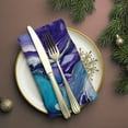 thumbnail image 3 of Bahomeck Cloth Napkins Set Of 4 Abstract Fluid Art Painting In Shades Of Purple And White Square Napkins Washable Dining Table Napkin For Home Holiday Wedding Party Dinner Decor 18*18 Inch, 3 of 3