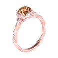thumbnail image 2 of Aonejewelry 1.25 Ct. Ttw Interwine Shank Diamond and Morganite Ring In 14k Rose Gold, 2 of 4