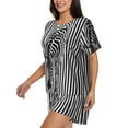 thumbnail image 2 of Fotbe Optical Zebra Illusion Print Pajama Set for Women 2 Piece Loungewear Short Sleeve Tops and Shorts Set Soft Sleepwear-Medium, 2 of 7