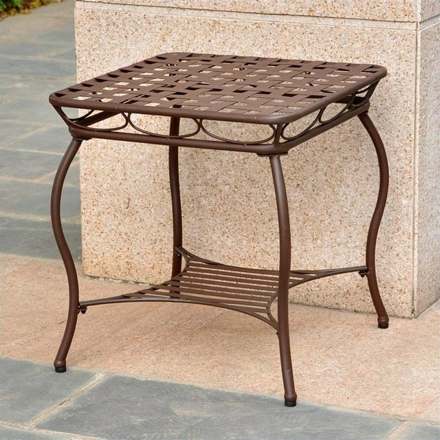 International Caravan Santa Fe Table d'Appoint de Patio en Fer, Brun Mat
