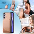 thumbnail image 3 of ELEHOLD Case for Samsung Galaxy S25+, RFID Blocking Slim PU Leather Wallet Case with Card Holder & Kickstand,Pink, 3 of 9