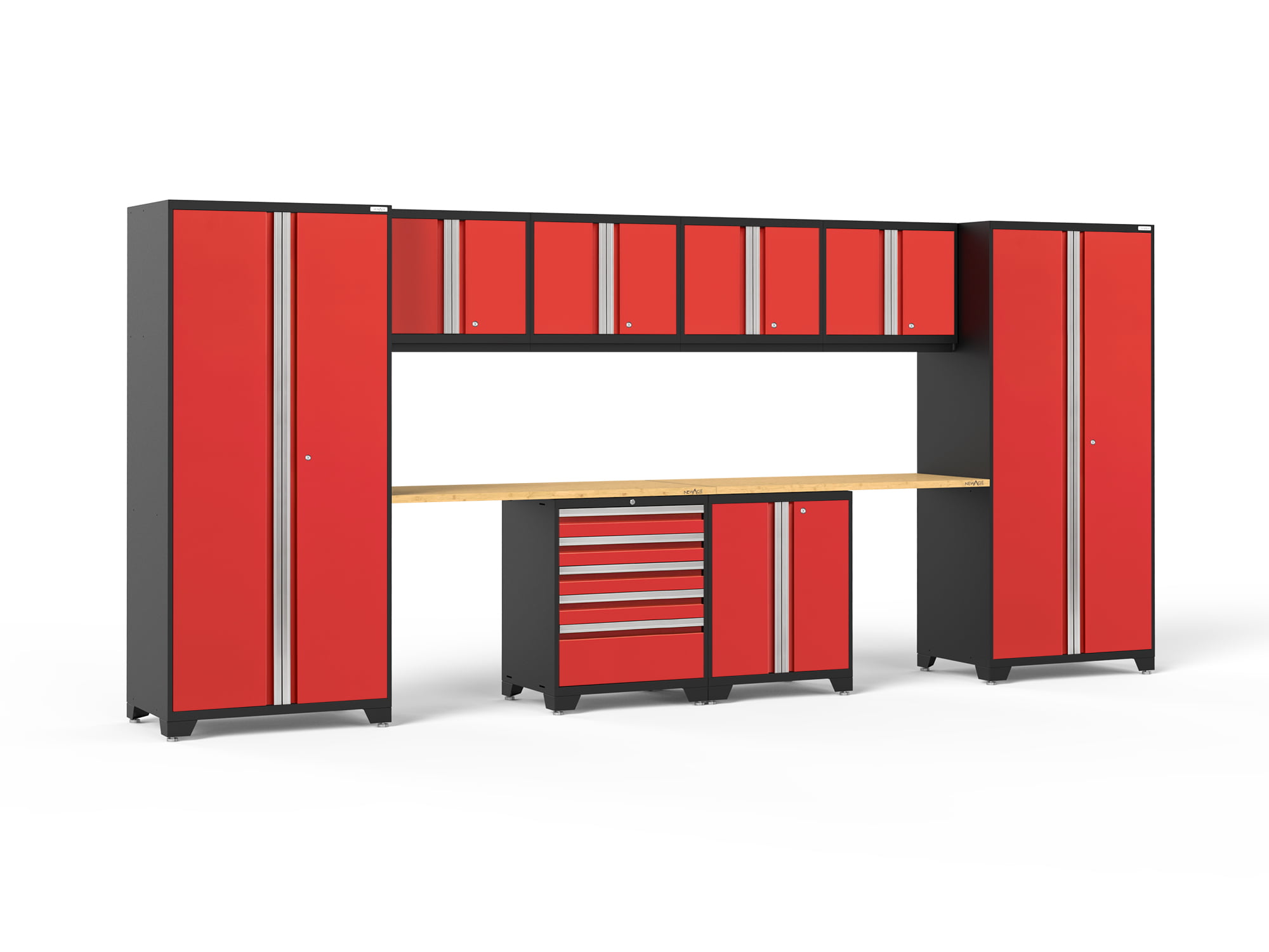 NewAge Products Pro 3.0 Gray 8 Piece Set Garage Cabinets 52092