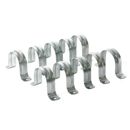 

HJQEQVD 10 Pcs 2 Hole U Tube Strap Clamp 304 Stainless Steel Rigid Pipe Strap(50mm)