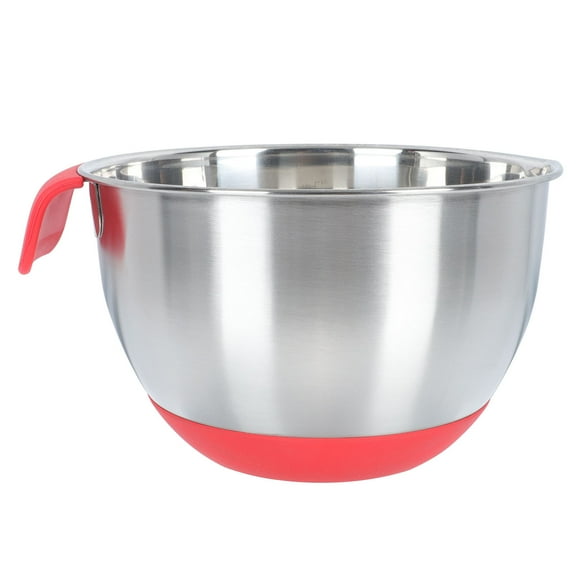 HINTRMENT 1Pc Red Silicone Inclined Mouth Egg Mixing Bowl For Kitchen Use 11.8x11.8in