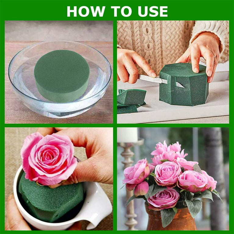 OJYUDD 20 Pcs Round Floral Foam,Green Wet Foam Block,Wet Florist Floral Foam Block Flower Arrangement Supplies for Wedding Aisle Flowers,Party
