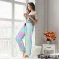 thumbnail image 5 of Pajama Pants Women, Yellow pink Pastel fishscale Sweatpants Soft Sleep Lounge Pants, Casual PJ Bottoms Pants with Pockets, 5 of 7
