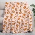 thumbnail image 4 of Contemporary Corgi Dog Pattern Flannel Throw Blanket, Soft Warm Digital Print All-Season Office Nap Travel Camping Blanket for Bed Chair Car Sofa Bedroom Home - Machine Washable Polyester, 4 of 5
