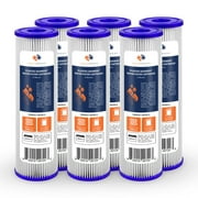 6-PACK Of 5 Micron Pleated Sediment Water Filter Cartridge 10"x2.5" Standard Size by Aquaboon