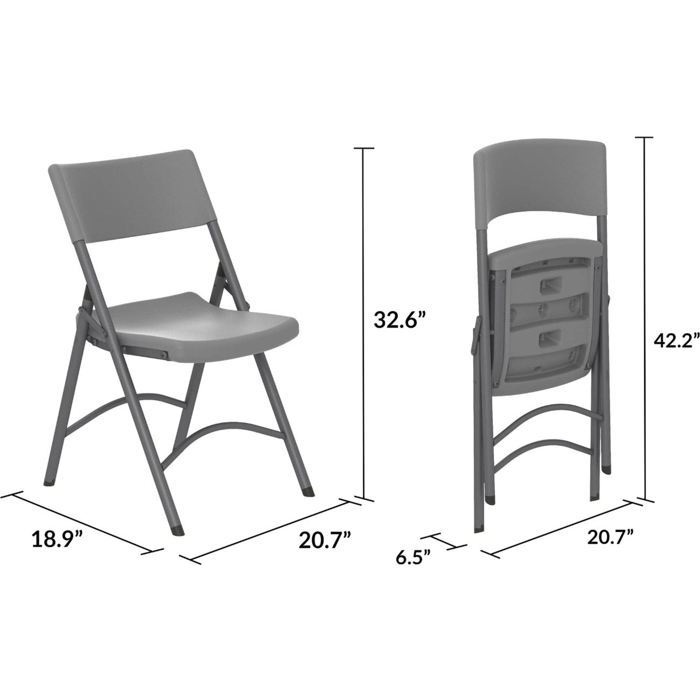 Dorel Industries CSC60410SGY4E Folding Chair, Gray - Pack of 4 - image 4 of 7
