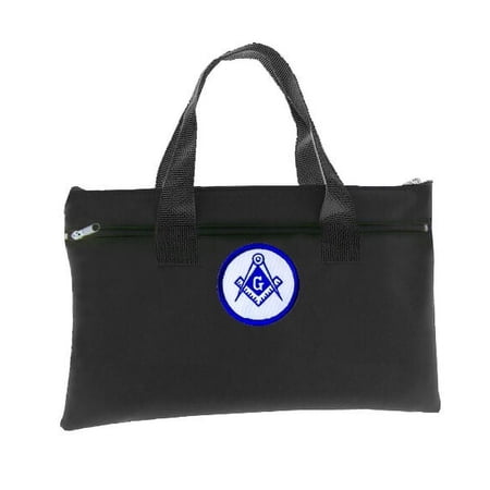 Black Masonic Tote Bag for Freemasons – Blue and White Round Classic Logo