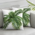 thumbnail image 3 of Acheng Palm Leaves with Lush Branches and Leaves Tropical Jungle Palm Leaves Short Plush Pillowcase Set of 2 White, 3 of 7