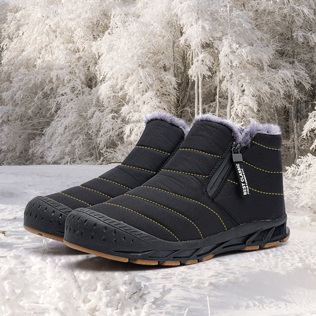 Botas de nieve forradas de piel Botas de eje corto Acogedoras botas de invierno antideslizantes para hombres para el invierno Likrtyny Tenis De Mujer Tenis De Hombre