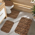 thumbnail image 2 of Black and Brown Leopard Print Bathroom Rug Set 4 Piece,Includes Contour,Lid Cover,Bath Mat,Non-Slip Extra Soft Absorbent Washable, 2 of 5