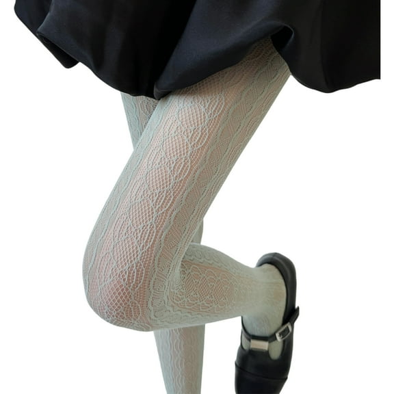 Huhudde Summers Thin Sheer Patterned Stockings for Women Sweet Lace Stockings Pantyhose High Waist Pantyhose Tights