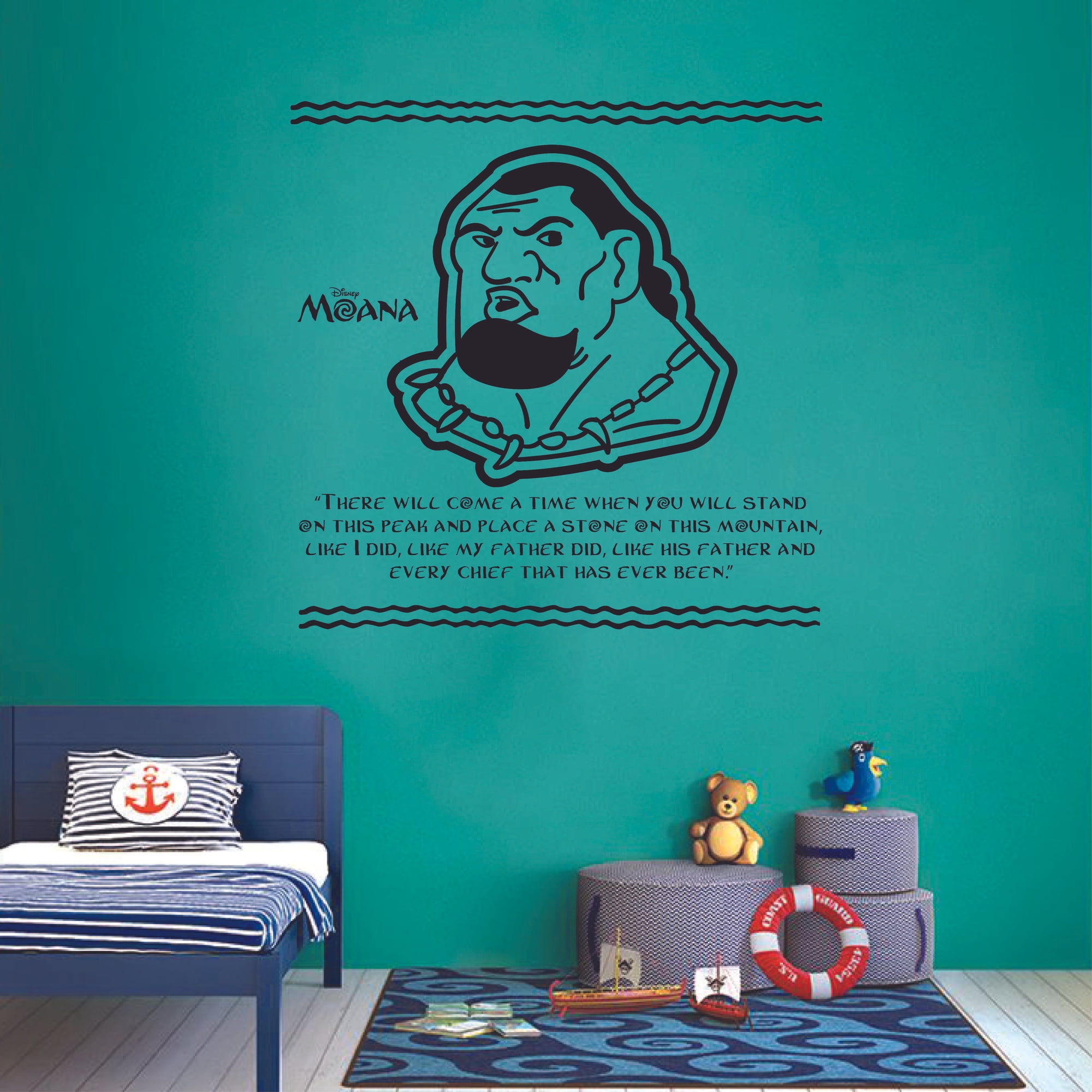 There Will Come a Time When You Will Stand On This Peak Quote Moana Quote Vinyl Wall Art Sticker Wall Decal Home Decoration Girl Boy Room Wall Decor Kinder Nursery Kids Children Room Size (20x20 inch)