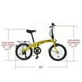 thumbnail image 4 of Xspec  20" 7 Speed Folding Mini Compact Bike Bicycle Urban Commuter  Yellow New, 4 of 11