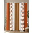 thumbnail image 4 of Boho Orange Shower Curtain, and Brown Striped Geometric Retro Farmhouse Waterproof Shower Curtain Set with 12 Hooks Lightweight Washable Fabric Shower Curtains for Bathroom 48x72 Inches, 4 of 6