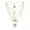 Gold, variant on Fashion Women Layered Necklace Heavy Retro Pharaoh Pyramid Cross Love Heart 1666-Gold