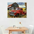 thumbnail image 2 of ARISTURING  Rustic Farmhouse Old Truck Canvas Wall Art,Vintage Red Car and Barn Picture Print,Country Landscape Painting Modern Artwork for Dining Room Office Home Decor Framed, 2 of 6