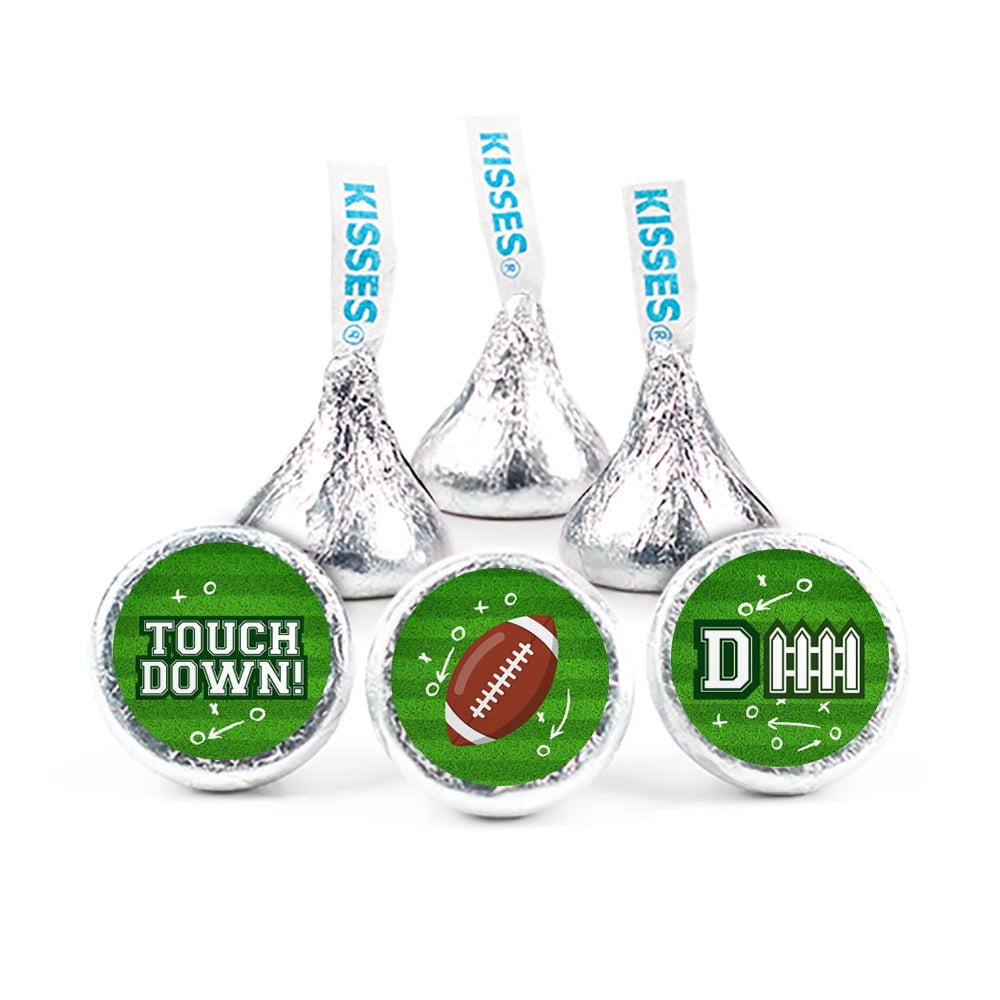 85 pcs Football Party Candy Chocolate Hershey's Kisses Bulk (13.6oz) Touchdown