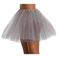 thumbnail image 2 of Ousvtion Saving Tutu Skirt Women's Teens Classic Elastic Waist Tulle Dress Layered Ballet Skirts Bubble Puff Non See-Through Dresses Clearance Saving,Gray,One size, 2 of 4