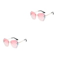 thumbnail image 4 of Sonducket Gafas de sol sin marco de PC para mujer - Protección 400 Cara ovalada Gafas de sol cuadradas con diamantes de imitación Type5 NO5, 4 of 6