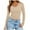Beige, variant on Womens Tops Solid Color V Neck Hot Girl Slim Long Sleeve Shirt Top Blouse Shirts for Women Green L