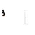 thumbnail image 1 of Figura de escritorio,Estatua de gato,linda estantería,escritorio,decoración del hogar,Mesa auxiliar redonda,Mesa auxiliar redonda de acrílico transparente de 3 niveles para sala de, 1 of 8