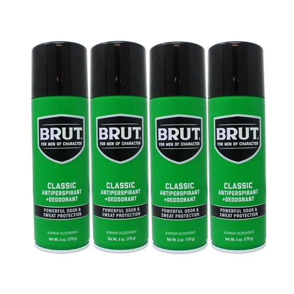 BRUT Anti-Perspirant Deodorant Spray, Classic 6 oz (Pack of 4)