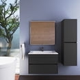 thumbnail image 2 of Casa Mare Hekla65EG-26 26 in. Eco Design Wall Mount Bathroom Vanity with Ceramic Sink & Matching Mirror - Grey, 2 of 2