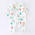 thumbnail image 2 of 0-1 Months Newborn One-Piece Jumpsuit Baby Cotton Casual Long Sleeve Bodysuit Toddler & Infant Boy's Girl's Comfortable Clothing Light Purple Newborn Gift, 2 of 4