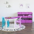 thumbnail image 5 of Humble Crew Forever Toddler 2-in-1 Plastic Building Blocks-Compatible Activity Table and 2 Chairs Set, Round, White/Pink/Purple/Turquoise, 5 of 8
