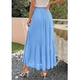 thumbnail image 5 of PRETTYGARDEN Long Skirts for Women Summer Vacation Outfits Spring Chiffon Elastic Waist Flowy A-Line Pleated Midi Skirt, 5 of 10