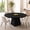 Black, variant on 47" Round Dining Table for 4-6, Modern Circle Kitchen Table with 1.18" Thick Top and Sturdy Pedestal Base for Small Spaces