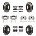 thumbnail image 1 of Transit Auto Front Rear Disc Brake Coated Caliper Drilled Slotted Rotors and Semi-Metallic Pads Kit (10Pc) for Car 2010-2014 Toyota FJ Cruiser with Casting # 13WG KCD-100340P, 1 of 11