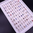thumbnail image 2 of K-KED 30Pcs Wholesale Colorful Crystal Mixed Rings Bulk Finger Band Ring Delicate Jewelry Lot, 2 of 9