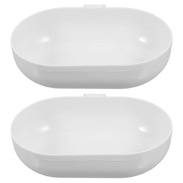 2 PCS Plastic Bird Bath Bowl Ground Bird Bath Bird Bath Tub White 11.20X7.20X3.00CM
