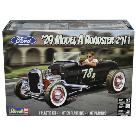 Level 5 Model Kit 1929 Ford Model A Roadster 2-in-1 Kit 1/25 Scale Model by Revell