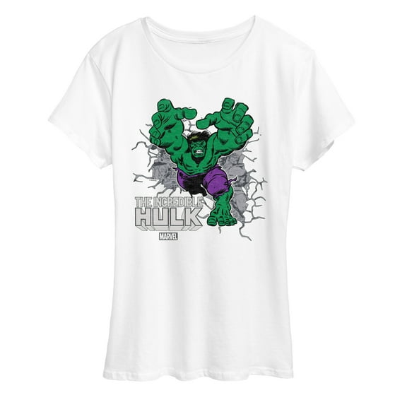 Marvel Hulk - Smash Through Wall - Women's Short Sleeve Graphic T-Shirt