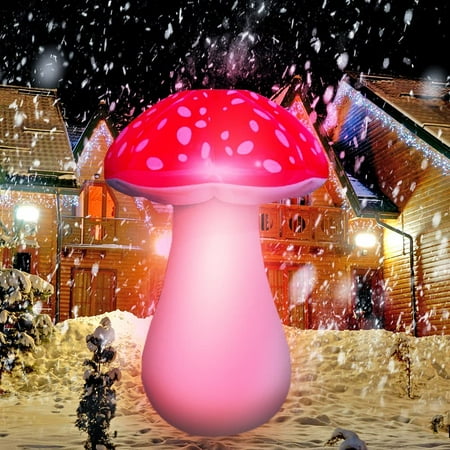 

MeiGuiSha Solar Mushroom Lights Garden Lights Decor 32″ Inflatable Mushroom Life Size Alice in Wonderland Theme Birthday Party Decor (Red) RED-light