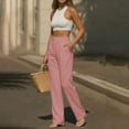 thumbnail image 4 of Mifsaly Womens Dress Pants for Work High Waisted Straight Leg Trousers Slim Fit Comfortable Business Casual Office Outfits with Pockets Pink,M, 4 of 8