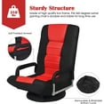thumbnail image 6 of S AFSTAR Floor Gaming Chair, Swivel Foldable Chair with Armrest & 6-Position Adjustable Backrest, Folding Rocker for TV Reading & Home Office (Red), 6 of 18