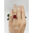 thumbnail image 3 of 8mm - 12mm Lab-Created Red Ruby Cushion Cut, 6-Prong Solitaire Ring, Sterling Silver, 3 of 3
