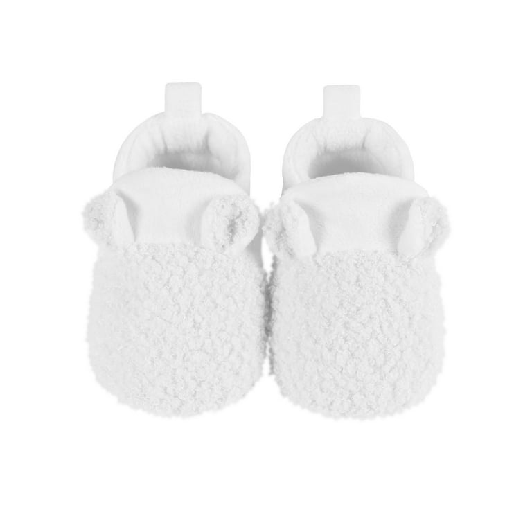 Gerber Baby Plush Bear Booties with Ears Sizes 0 3M 3 6M Walmart