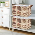 thumbnail image 2 of Yayeee Foldable Storage Basket for Shelves with Handles Set of 2 Waterproof Cloth Bins, Brown Cakes, 2 of 7