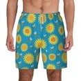 thumbnail image 3 of Uemuo Bee Sunflower Pattern Mens Swim Trunks Quick Dry Board Shorts with Mesh Lining, Stretch Beach Shorts Quick Dry No-Chafing Board Shorts-3X-Large, 3 of 9
