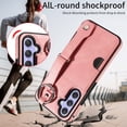 thumbnail image 5 of SaniMore Case for Samsung Galaxy A24, PU Leather Durable [Back Card Slots] Wristlet Kickstand Buckle Protective Bumper Cover Shockproof Anti-fall/Anti-scratch for Ladies, Pink, 5 of 10