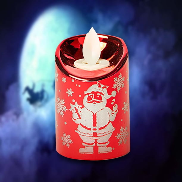 Xihbxyly Ofertas Prime Del Día Ofertas Relámpago Decoraciones Navideñas Simulación Creativa Pequeñas Velas Talladas Papá Noel